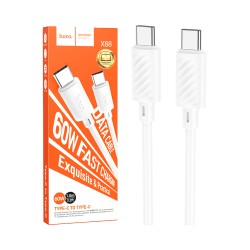 Cabo de Carregamento Hoco X88 Gratified Tipo C para Tipo C 60W 1m Branco